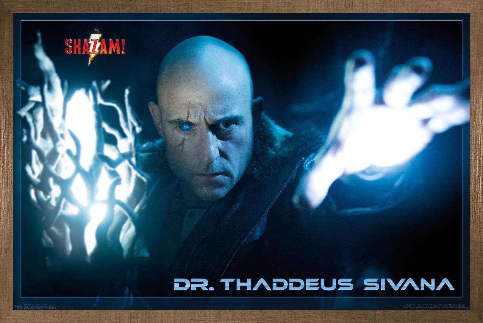 DC Comics Movie - Shazam - Dr. Sivana Wall Poster, 22.375" x 34", Framed