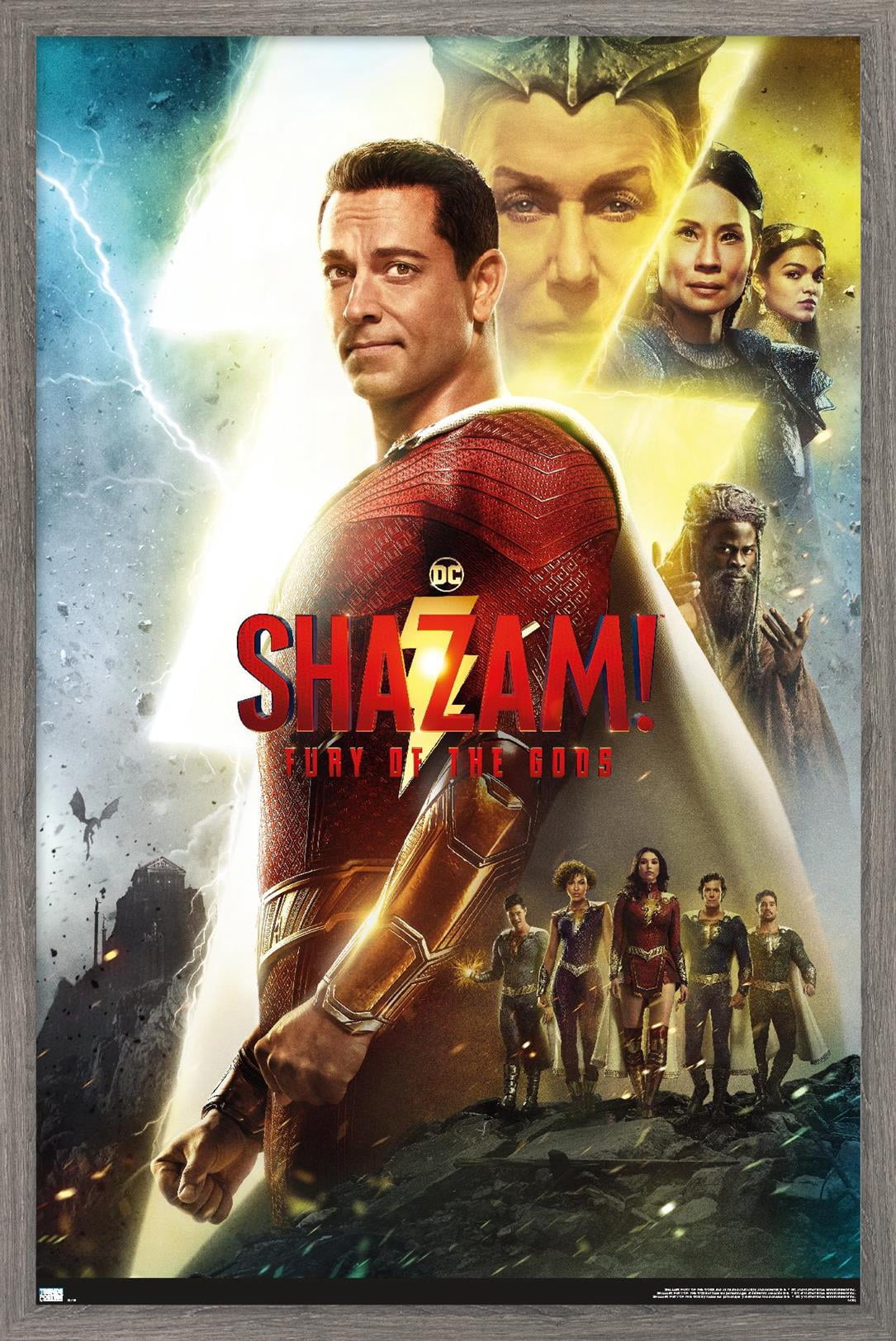 DC Comics Movie Shazam! Fury of the Gods - One Sheet Wall Poster, 14.725" x 22.375" Framed