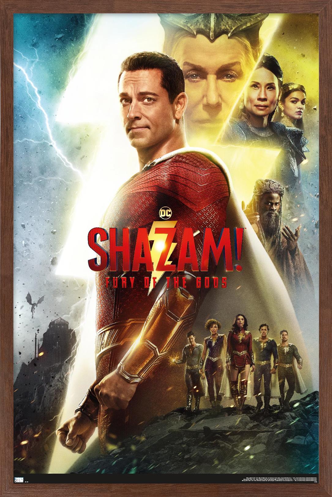 DC Comics Movie Shazam! Fury of the Gods - One Sheet Wall Poster, 22.375" x 34" Framed
