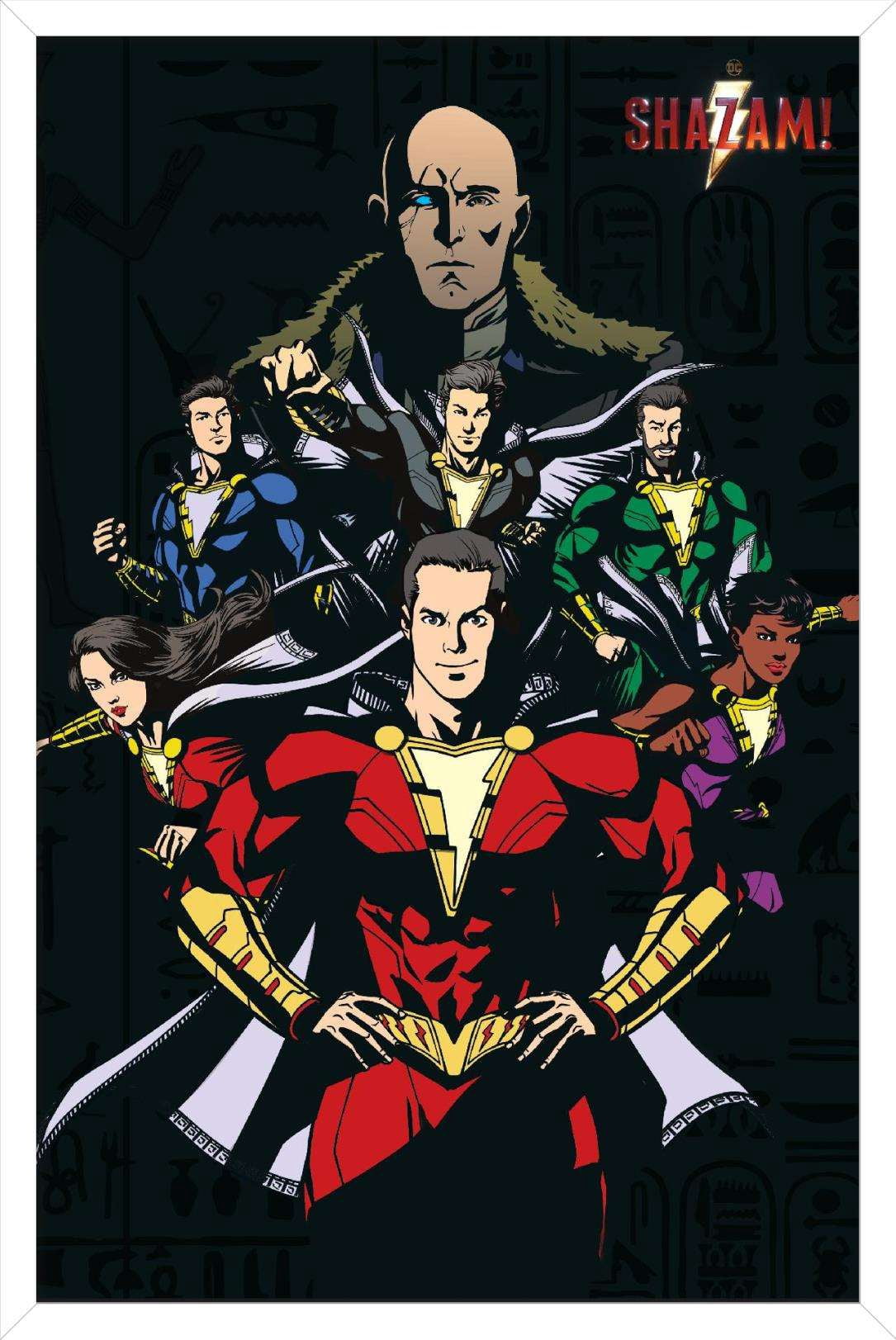 DC Comics Movie - Shazam - Group Wall Poster, 14.725" x 22.375", Framed