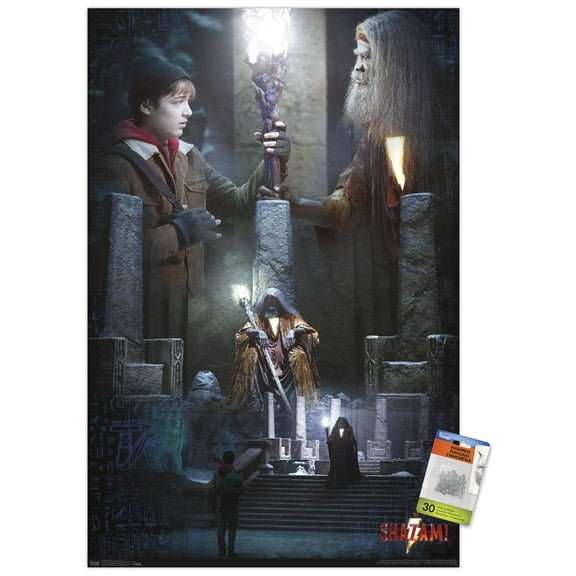 DC Comics Movie - Shazam - The Wizard Wall Poster with Push Pins, 22.375" x 34"