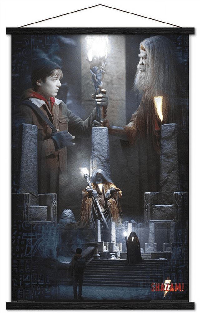 DC Comics Movie - Shazam - The Wizard Wall Poster with Wooden Magnetic Frame, 22.375" x 34"