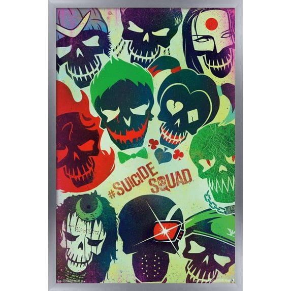 DC Comics Movie - Suicide Squad - Faces Wall Poster, 14.725" x 22.375", Framed