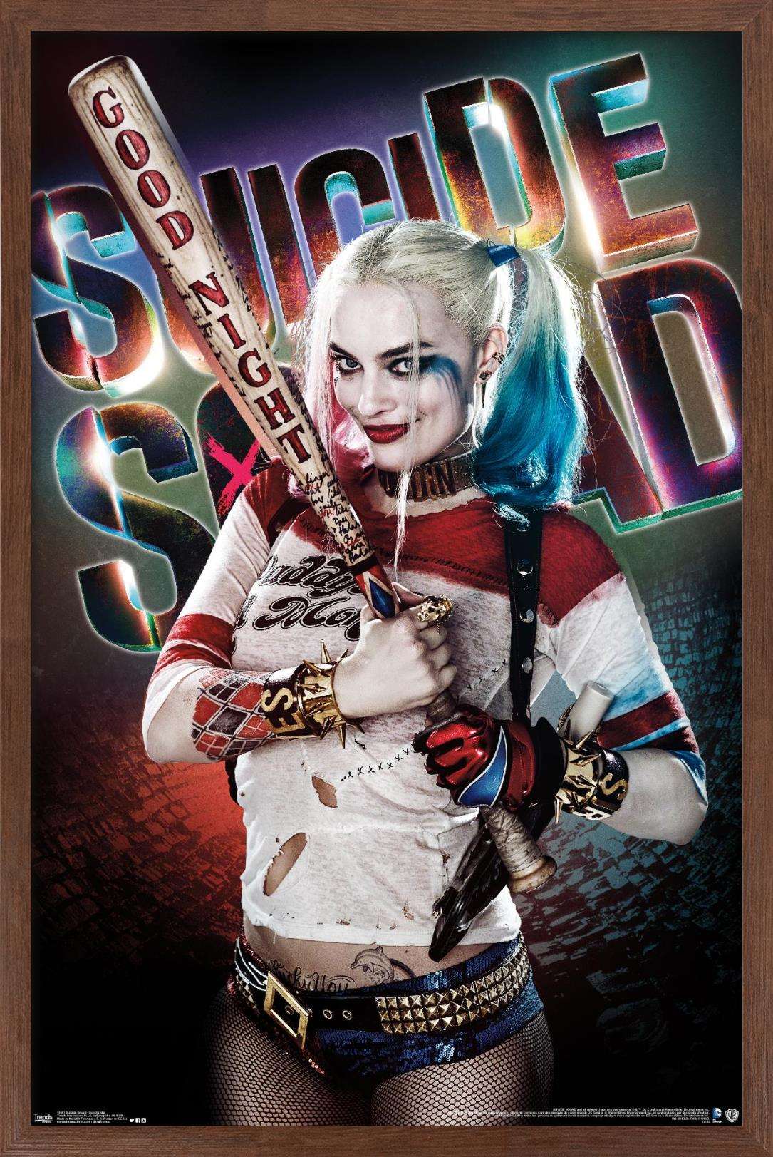 DC Comics Movie - Suicide Squad - Good Night Wall Poster, 14.725" x 22.375", Framed