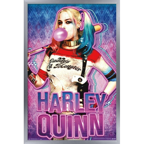 DC Comics Movie - Suicide Squad - Harley Gum Wall Poster, 14.725" x 22.375", Framed