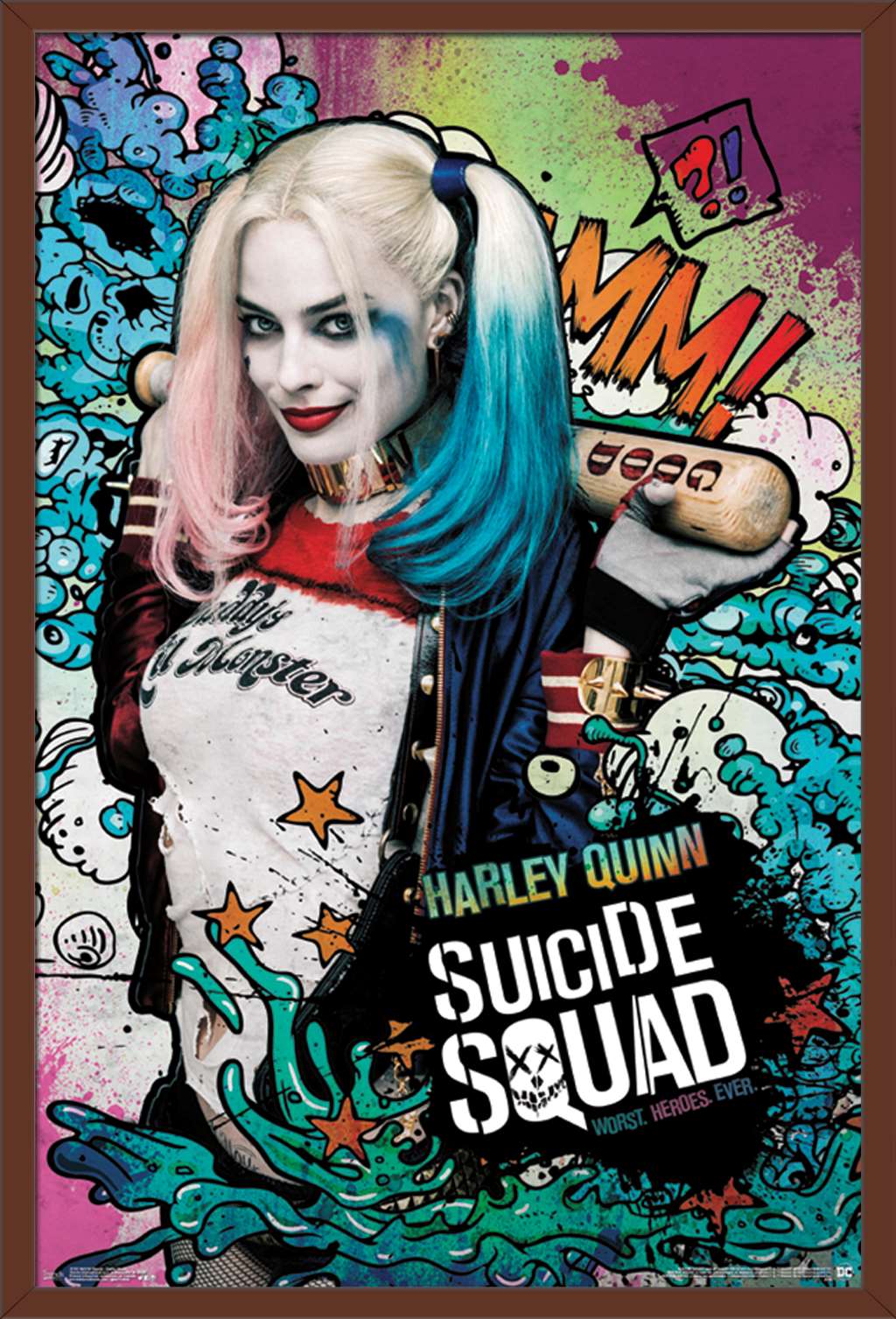 DC Comics Movie - Suicide Squad - Harley Stars Wall Poster, 22.375" x 34", Framed