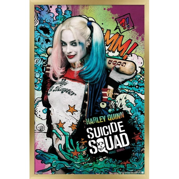 DC Comics Movie - Suicide Squad - Harley Stars Wall Poster, 22.375" x 34", Framed