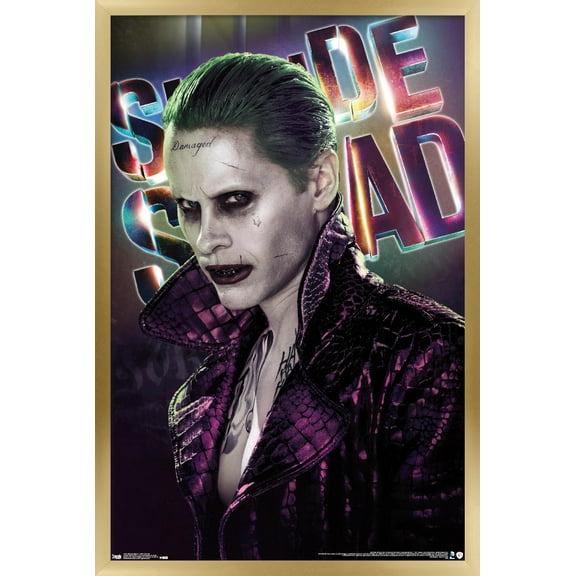 DC Comics Movie - Suicide Squad - Joker Close-Up Wall Poster, 14.725" x 22.375", Framed