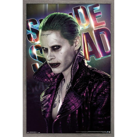 DC Comics Movie - Suicide Squad - Joker Close-Up Wall Poster, 14.725" x 22.375", Framed