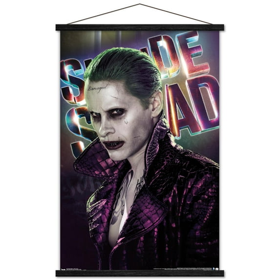 DC Comics Movie - Suicide Squad - Joker Close-Up Wall Poster with Wooden Magnetic Frame, 22.375" x 34"