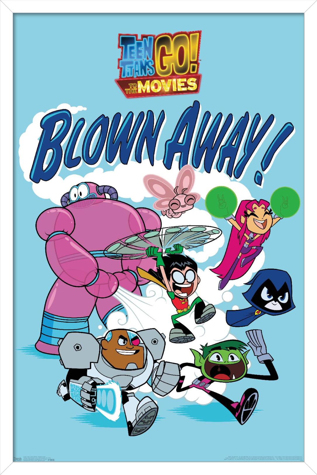 DC Comics Movie - Teen Titans Go! To The Movies - Blown Away Wall Poster, 14.725" x 22.375", Framed