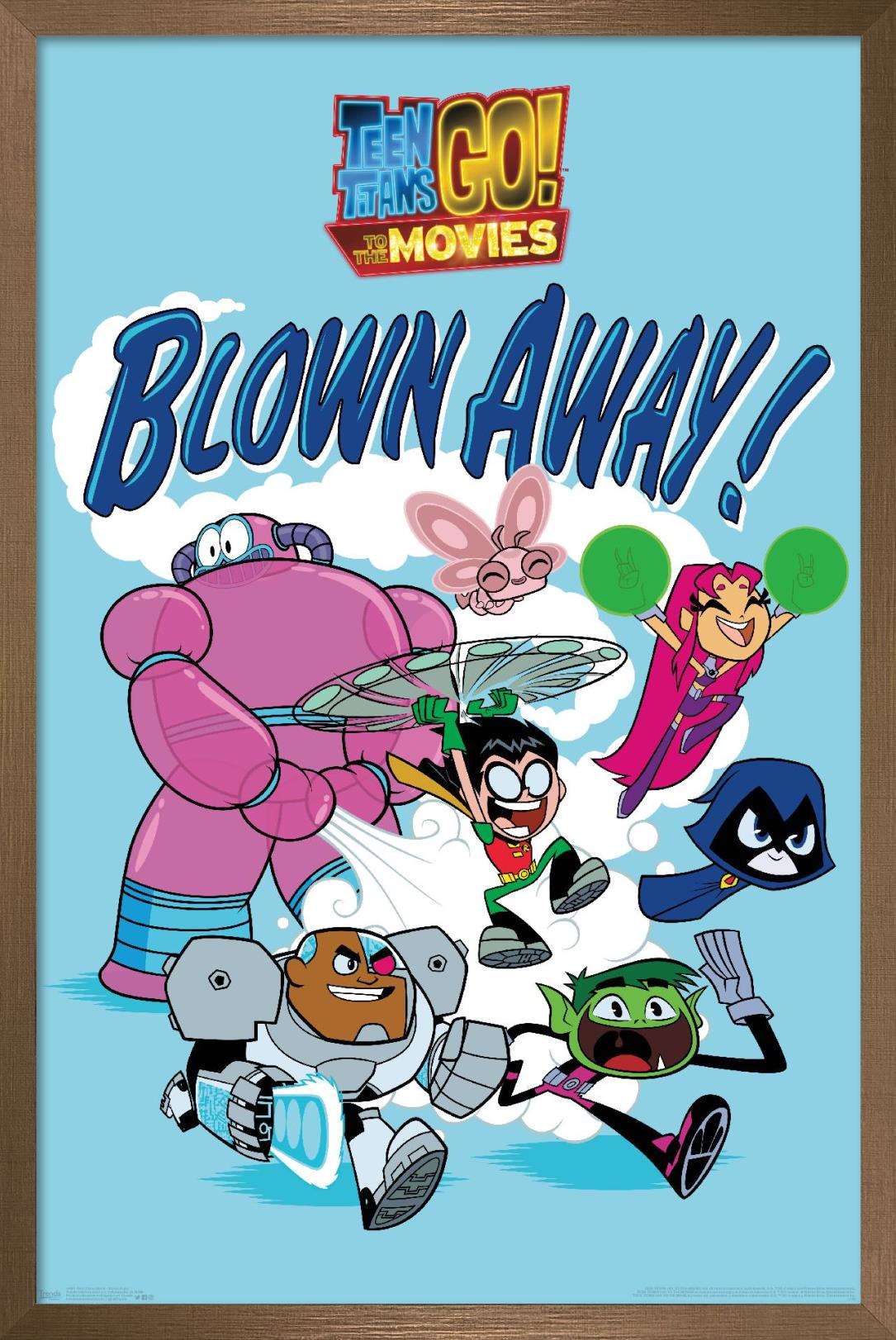 DC Comics Movie - Teen Titans Go! To The Movies - Blown Away Wall Poster, 22.375" x 34", Framed