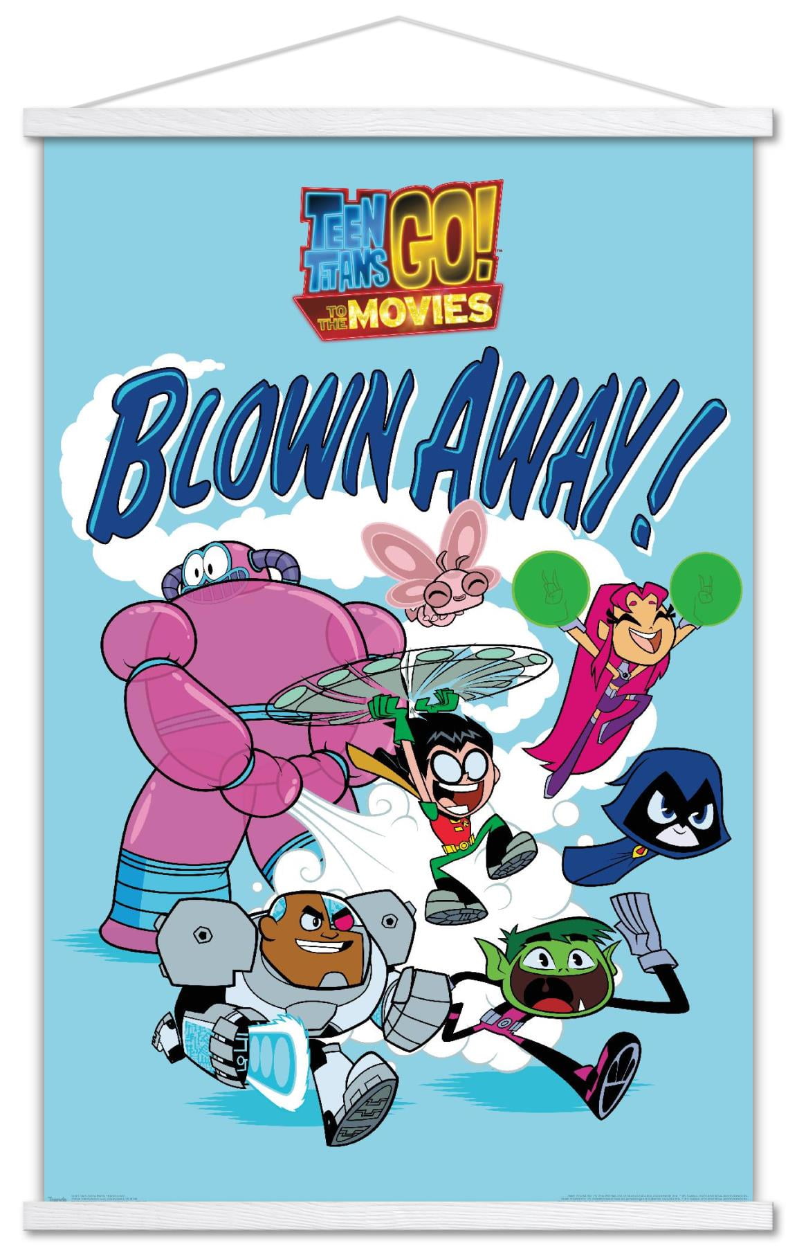 DC Comics Movie - Teen Titans Go! To The Movies - Blown Away Wall Poster  with Wooden Magnetic Frame, 22.375