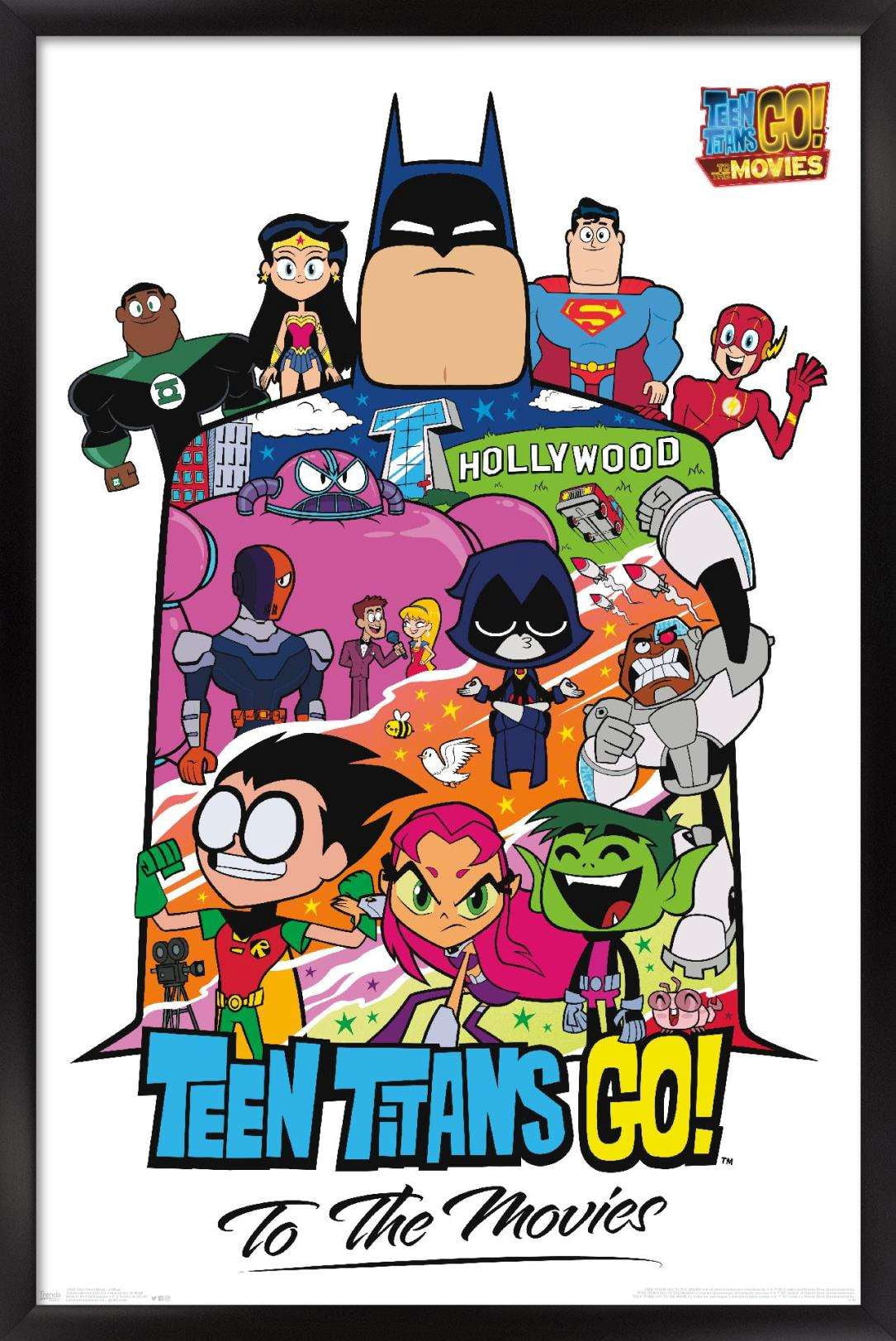 DC Comics Movie - Teen Titans Go! To The Movies - Collage Wall Poster, 14.725" x 22.375", Framed