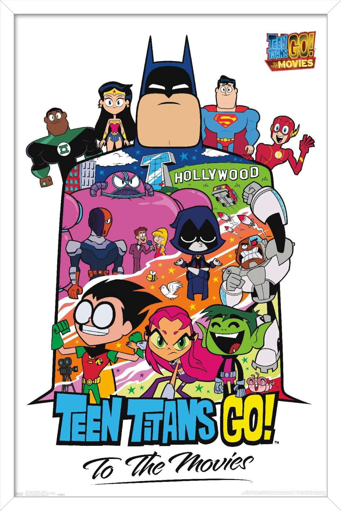 DC Comics Movie - Teen Titans Go! To The Movies - Collage Wall Poster, 14.725" x 22.375", Framed
