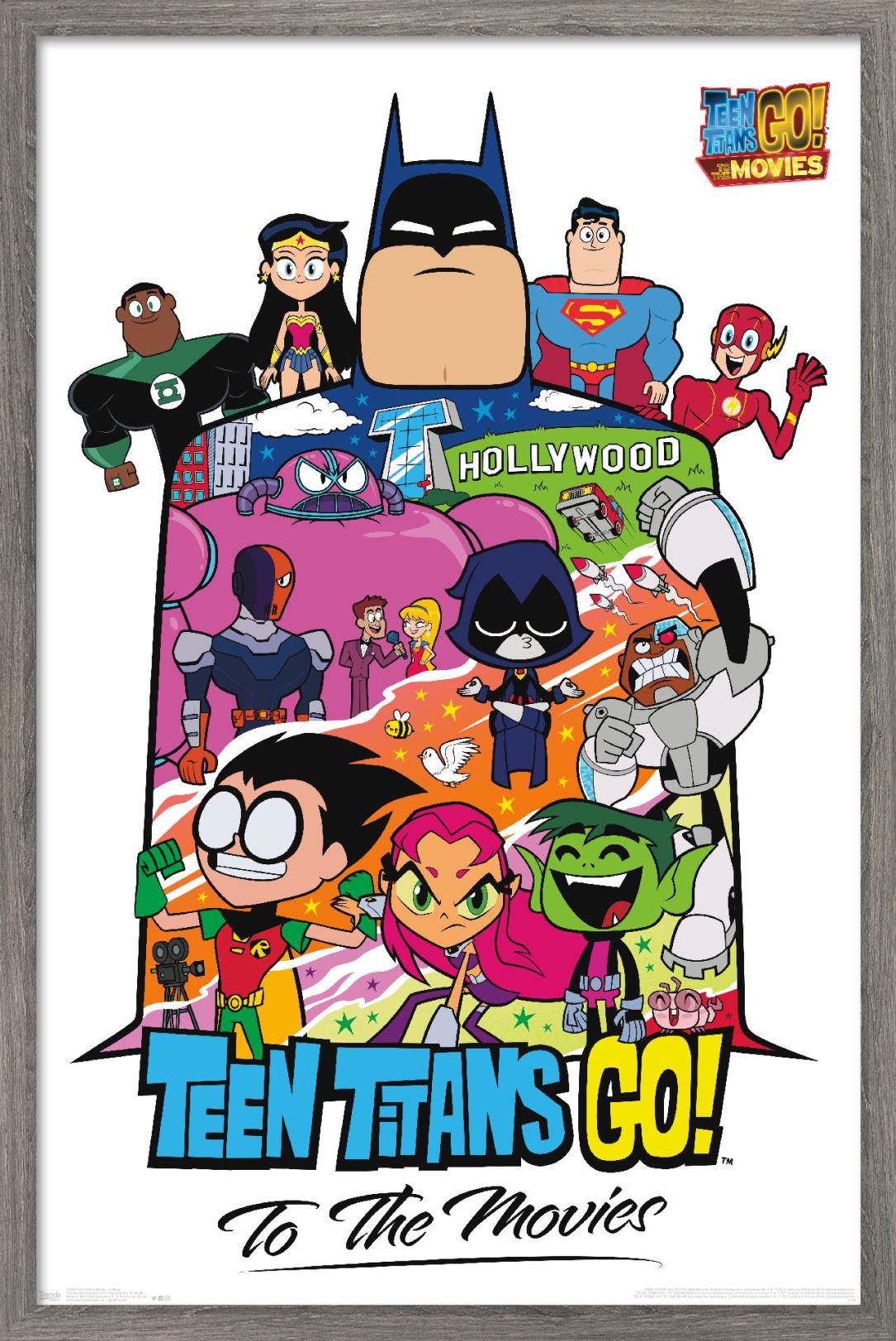 DC Comics Movie - Teen Titans Go! To The Movies - Collage Wall Poster, 22.375" x 34", Framed