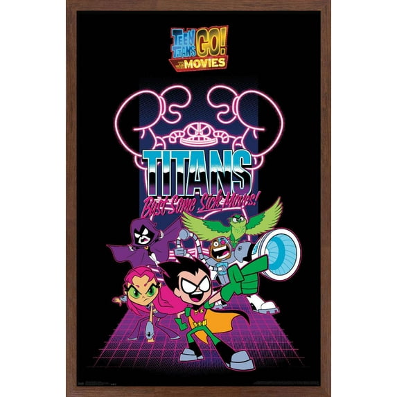 DC Comics Movie - Teen Titans Go! To The Movies - Group Wall Poster, 14.725" x 22.375", Framed