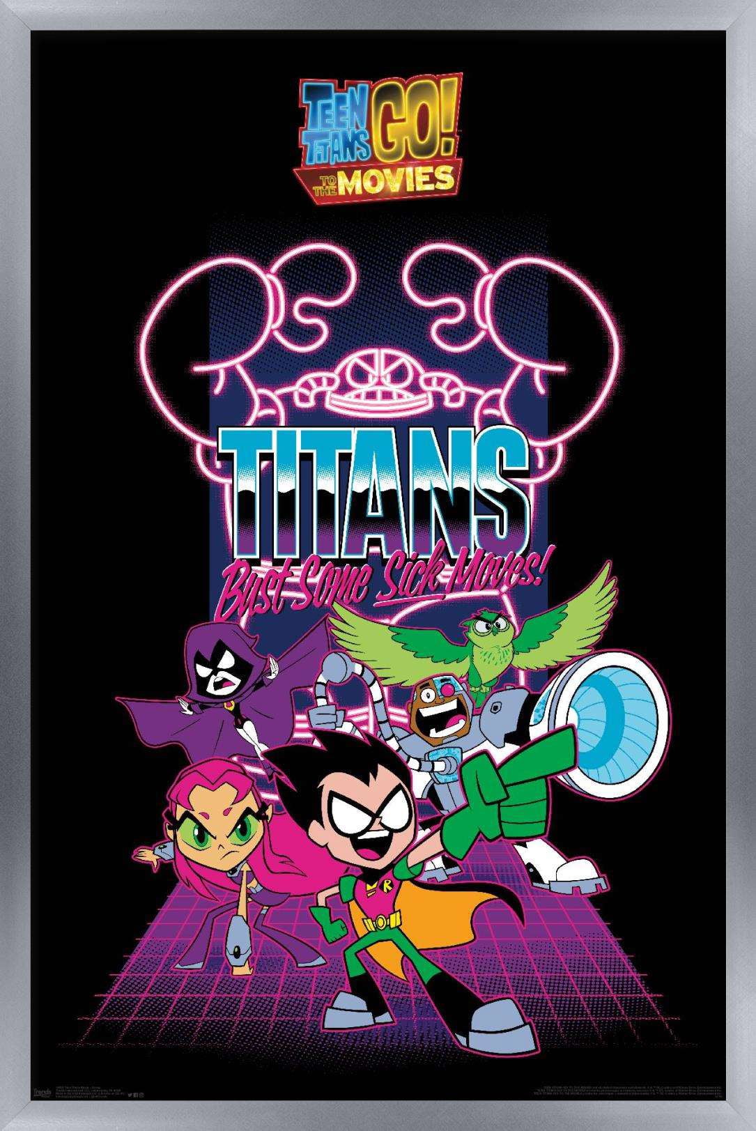 DC Comics Movie - Teen Titans Go! To The Movies - Group Wall Poster, 14.725" x 22.375", Framed