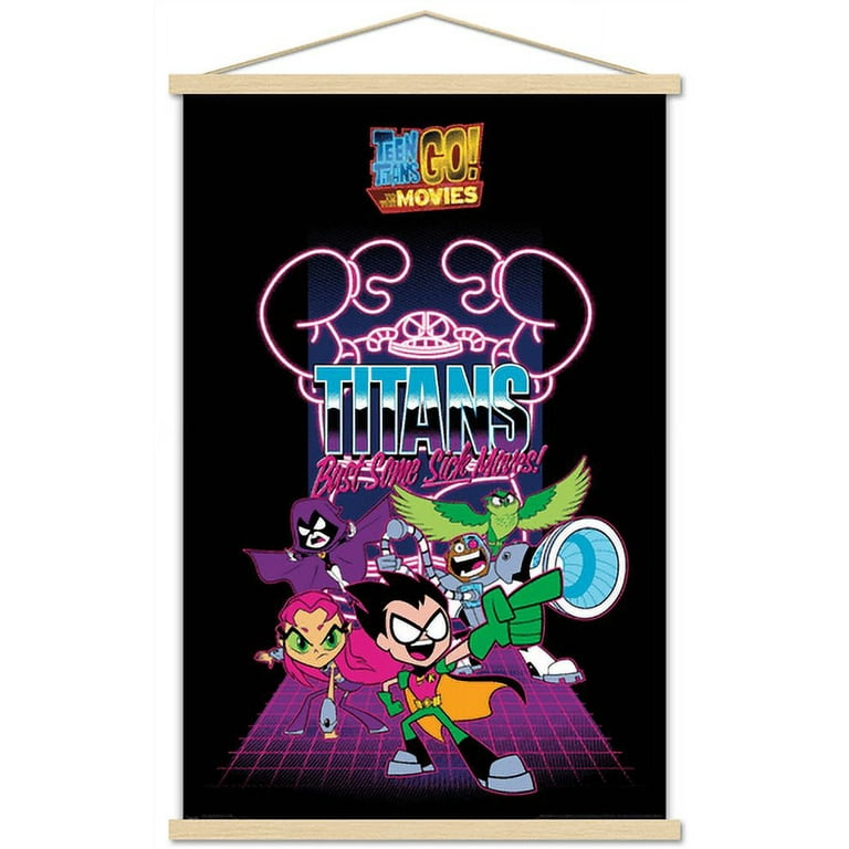 DC Comics Movie Teen Titans Go To The Movies Group Wall Poster with Magnetic Frame 22.375 x 34 Walmart