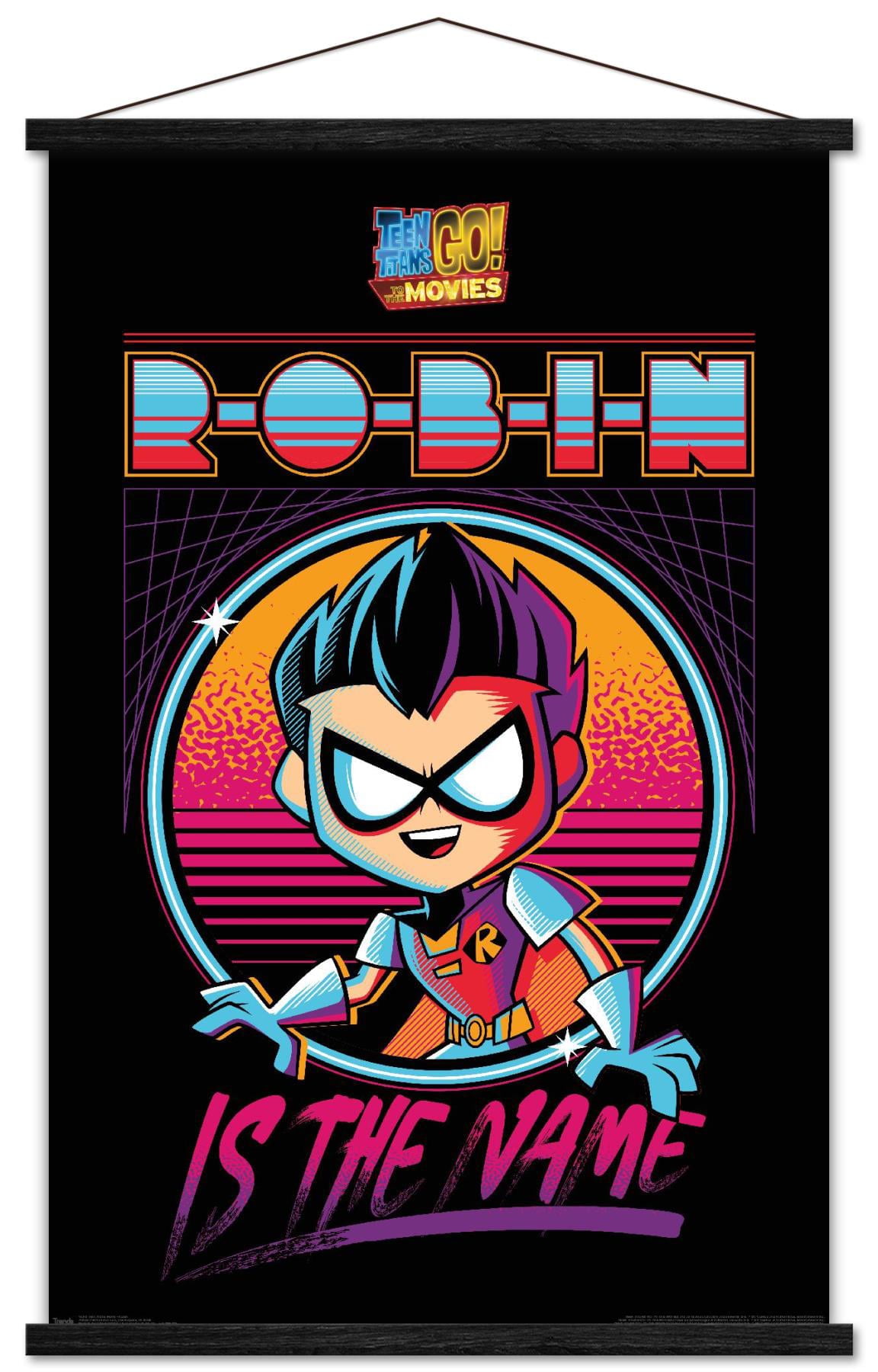 DC Comics Movie Teen Titans Go To The Movies Robin Wall Poster with Wooden Magnetic Frame 22.375 x 34 Walmart Business Supplies