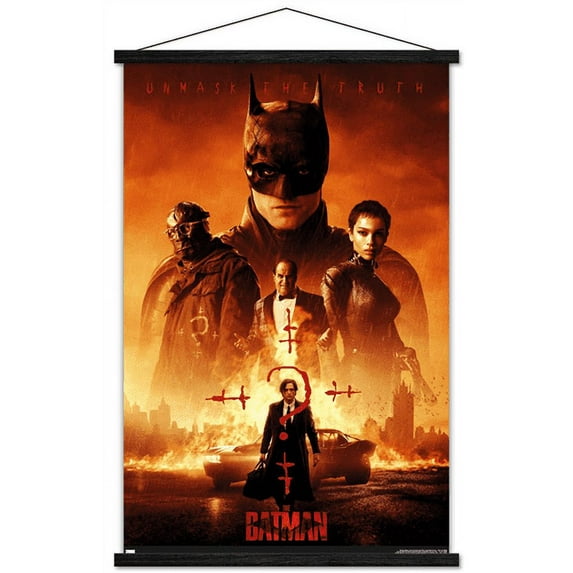 DC Comics Movie The Batman - One Sheet Wall Poster with Magnetic Frame, 22.375" x 34"
