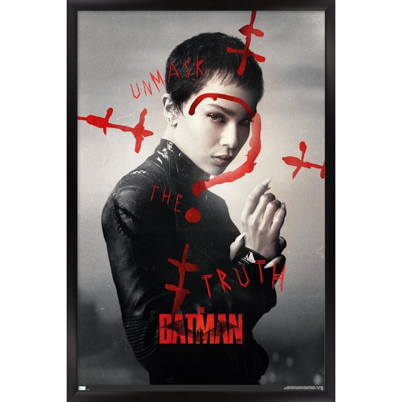 DC Comics Movie The Batman - Selina Kyle A.K.A. Catwoman One Sheet Wall Poster, 14.725" x 22.375" Framed
