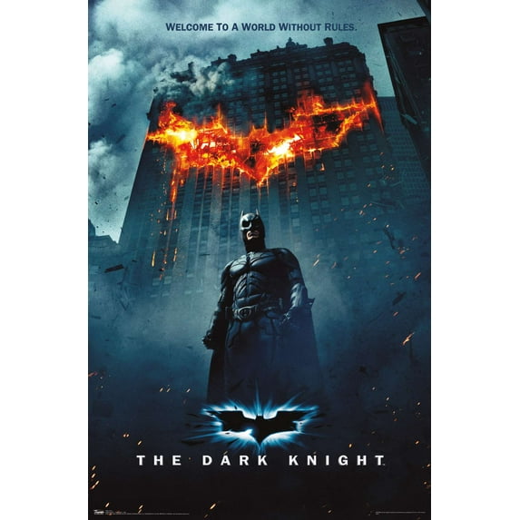 DC Comics Movie - The Dark Knight - Batman Logo on Fire One Sheet Wall Poster, 22.375" x 34"