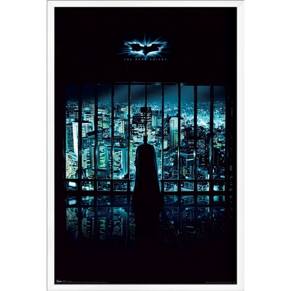 DC Comics Movie - The Dark Knight - Batman View Of The City One Sheet Wall Poster, 22.375" x 34", Framed