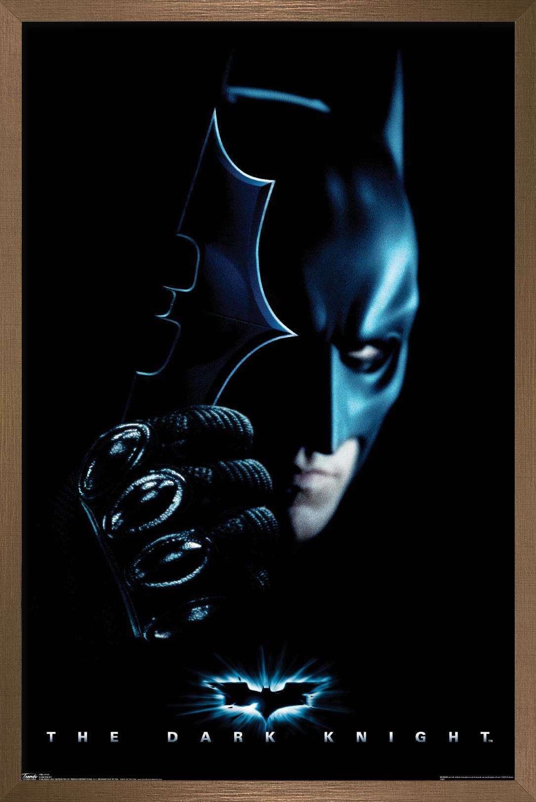 DC Comics Movie - The Dark Knight - Batman with Batarang Wall Poster, 14.725" x 22.375", Framed