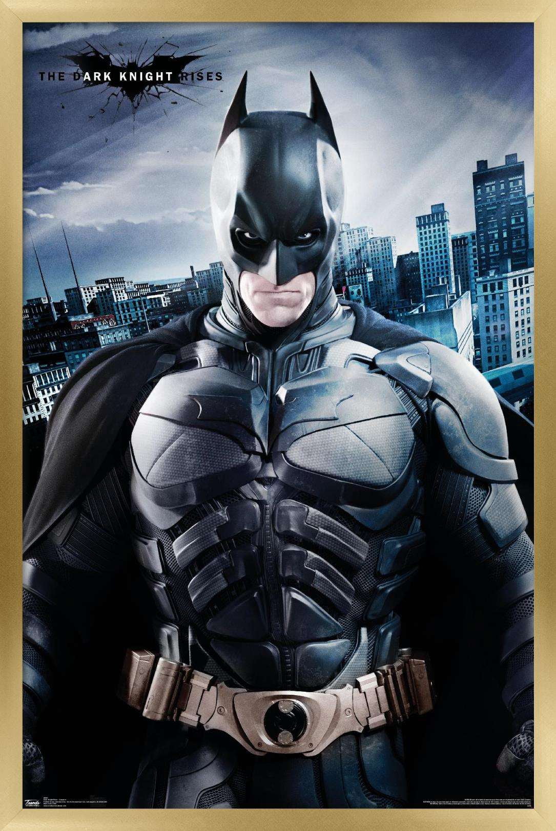 DC Comics Movie - The Dark Knight Rises - Batman - The Caped Crusader Wall Poster, 14.725" x 22.375", Framed