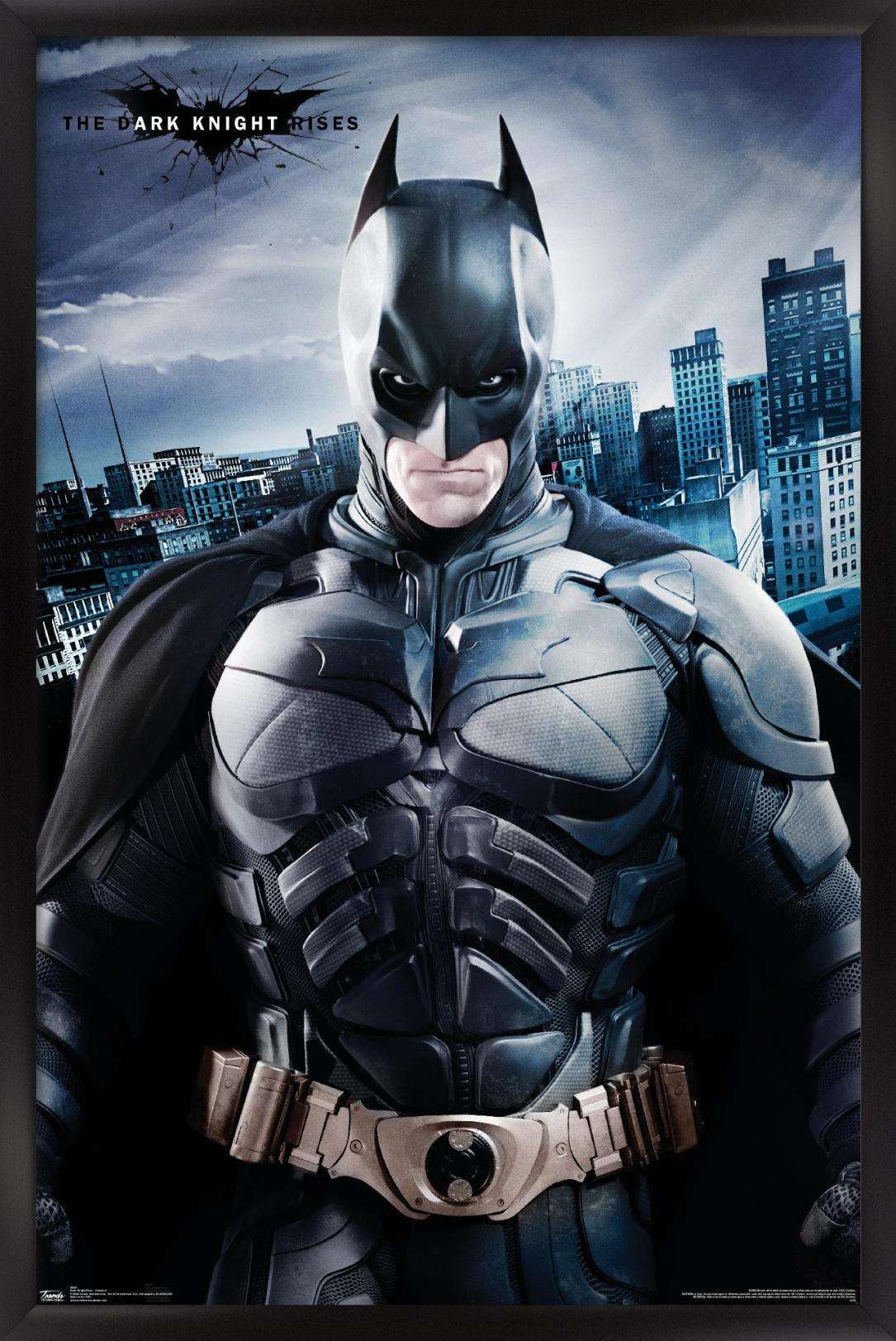 DC Comics Movie - The Dark Knight Rises - Batman - The Caped Crusader Wall Poster, 14.725" x 22.375", Framed