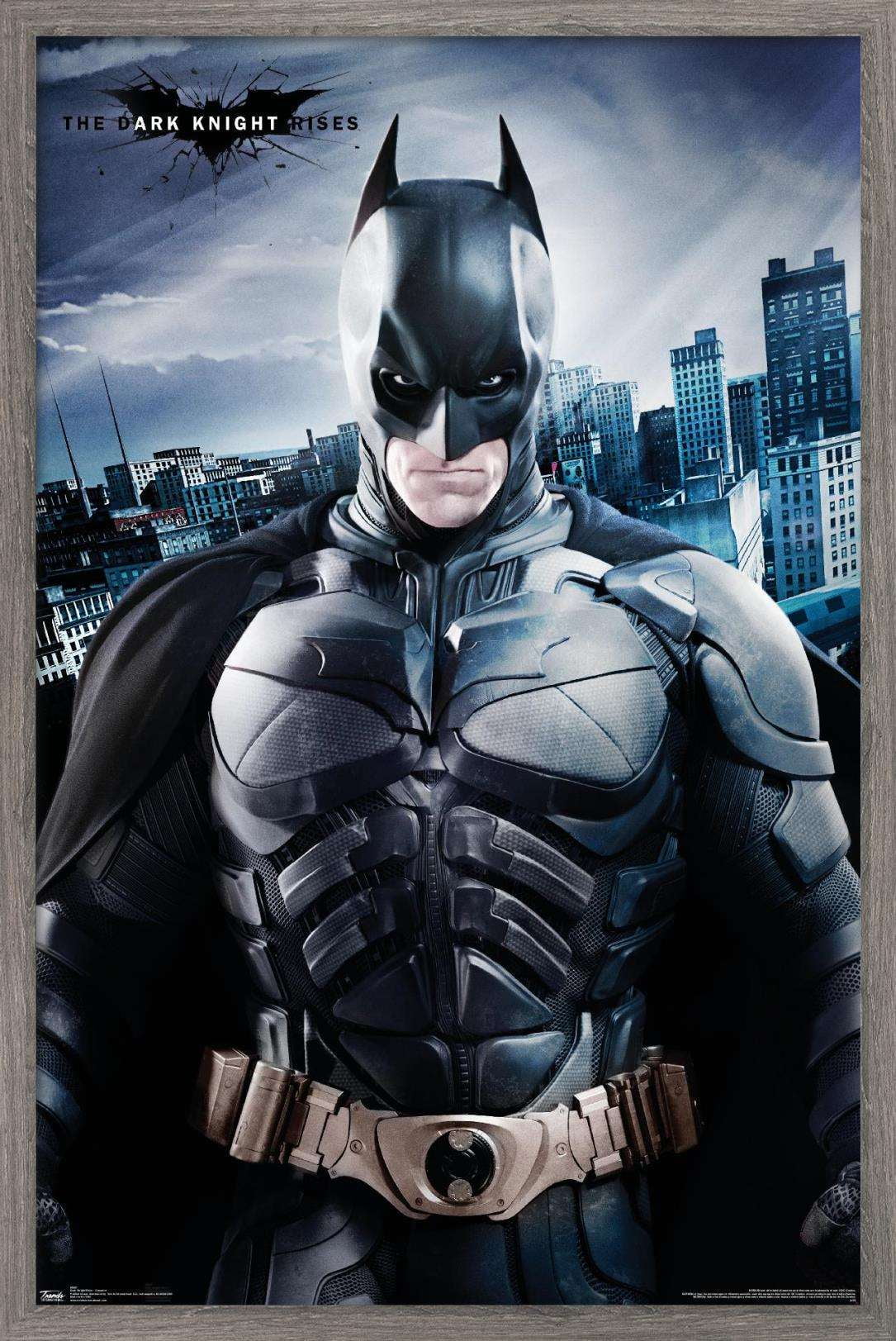 DC Comics Movie - The Dark Knight Rises - Batman - The Caped Crusader Wall Poster, 22.375" x 34", Framed