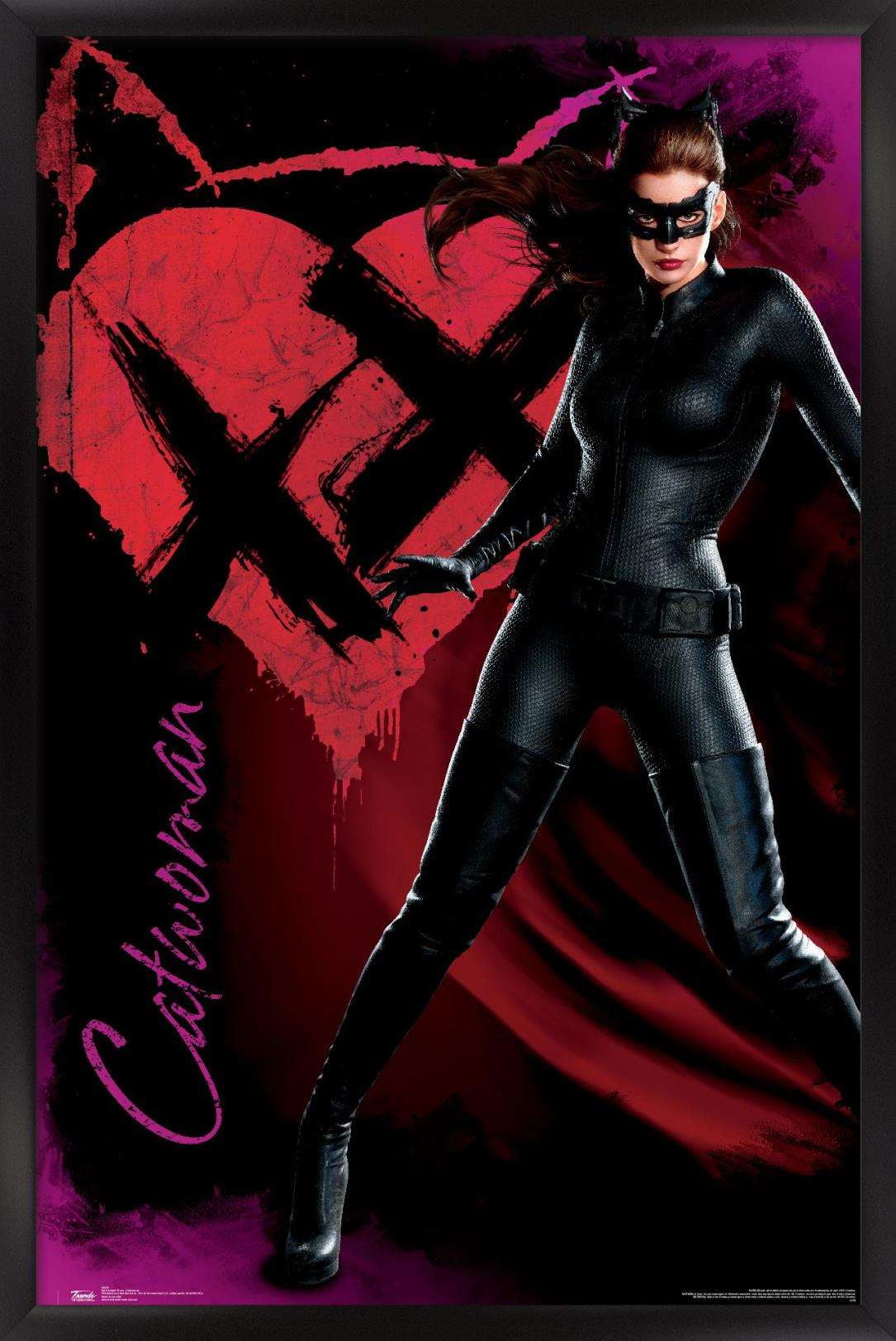 DC Comics Movie - The Dark Knight Rises - Catwoman Wall Poster, 14.725" x 22.375", Framed