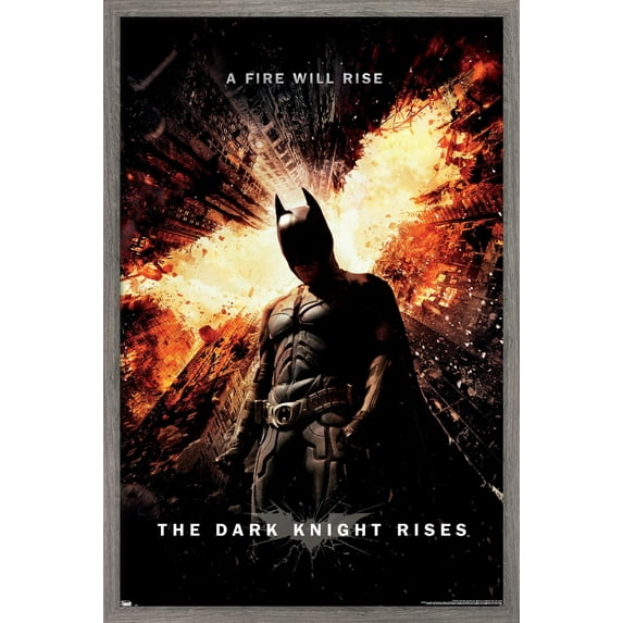 DC Comics Movie - The Dark Knight Rises - One Sheet Wall Poster, 14.725" x 22.375", Framed