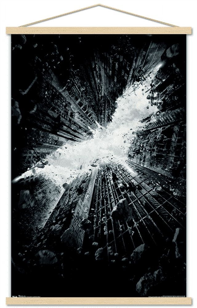 DC Comics Movie - The Dark Knight Rises - Teaser One Sheet Wall Poster with Wooden Magnetic Frame, 22.375" x 34"