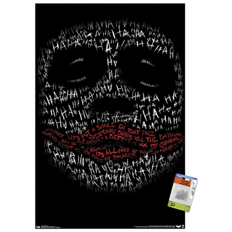 DC Comics Movie - The Dark Knight - The Joker Face In Text Wall