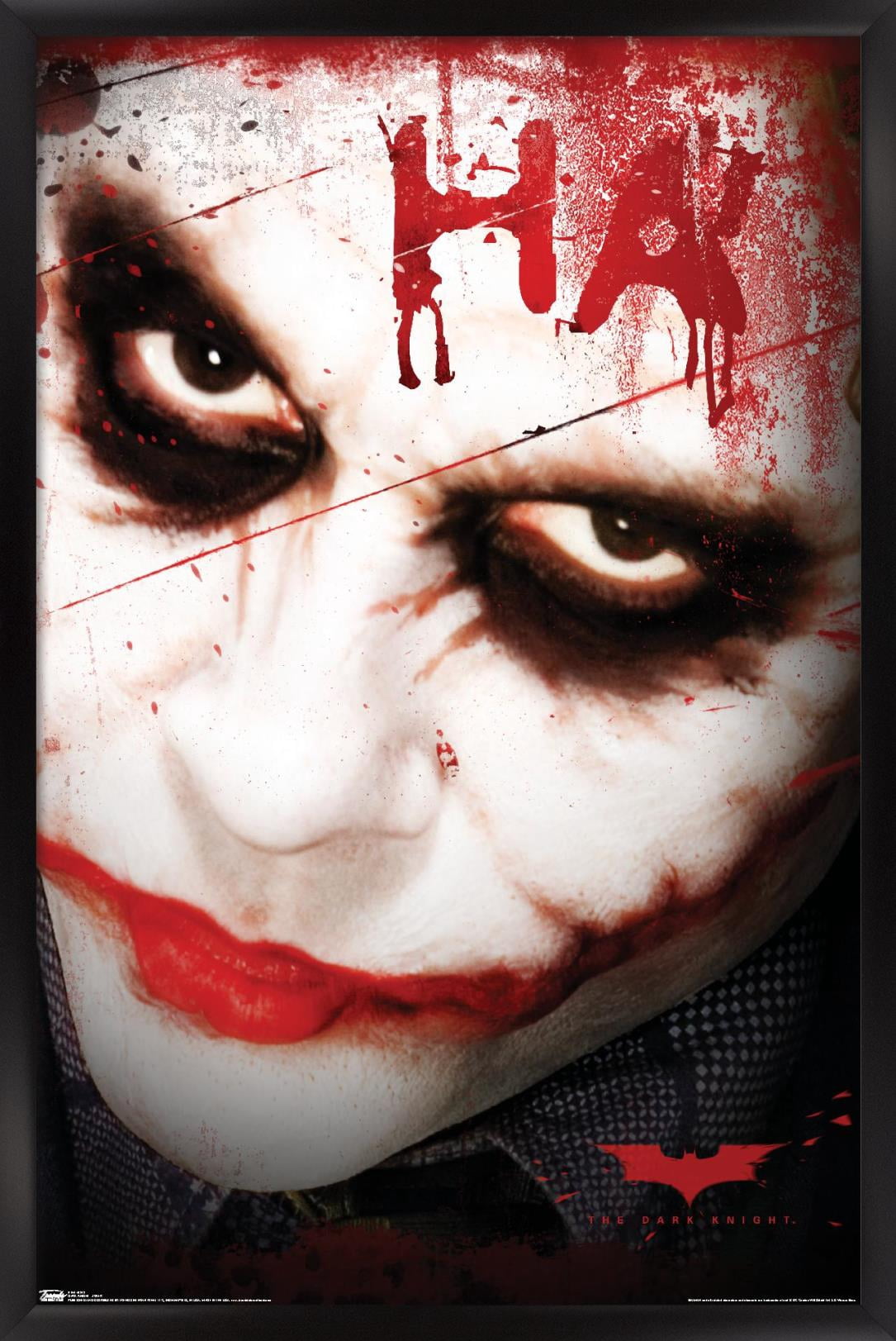DC Comics Movie - The Dark Knight - The Joker Ha in Blood Wall Poster, 14.725" x 22.375", Framed