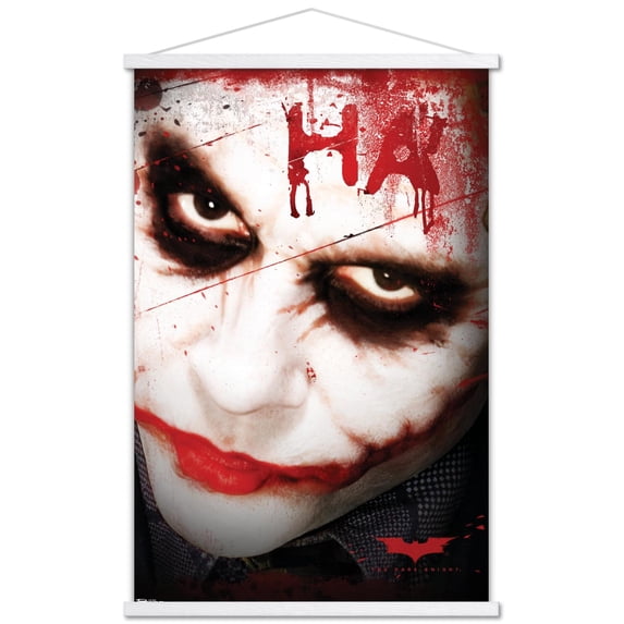 DC Comics Movie - The Dark Knight - The Joker Ha in Blood Wall Poster with Wooden Magnetic Frame, 22.375" x 34"