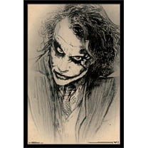 DC Comics Movie - The Dark Knight - The Joker - Sketch Wall Poster, 22.375" x 34", Framed