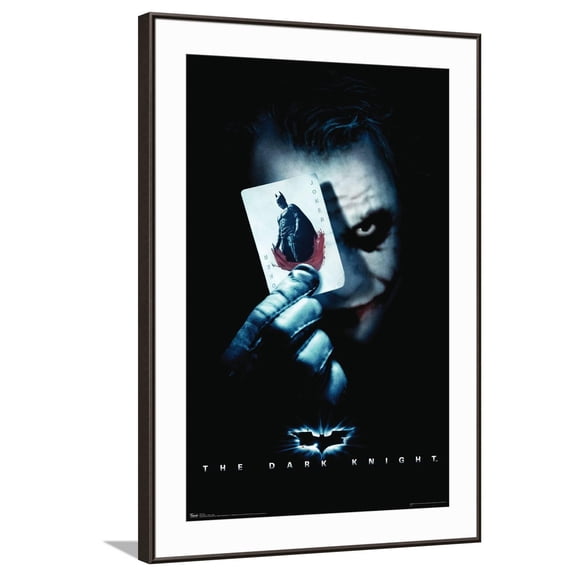 DC Comics Movie The Dark Knight - The Joker with Batman Playing Card Canvas Wall Poster, 22.375" x 34"