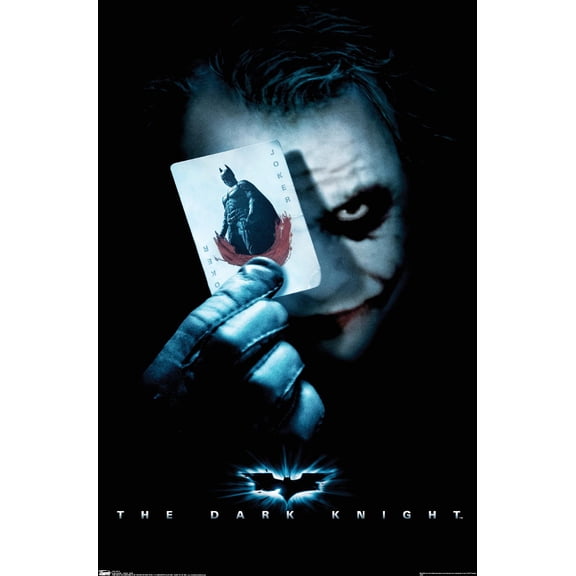 DC Comics Movie - The Dark Knight - The Joker with Batman Playing Card Wall Poster, 14.725" x 22.375"