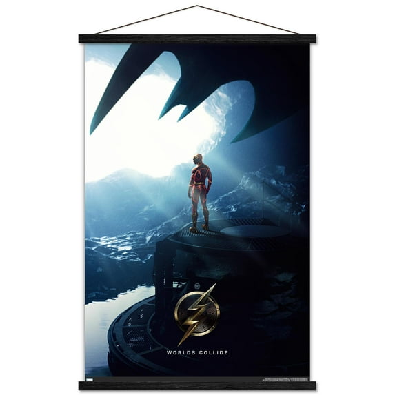 DC Comics Movie The Flash - Batcave One Sheet Wall Poster with Magnetic Frame, 22.375" x 34"