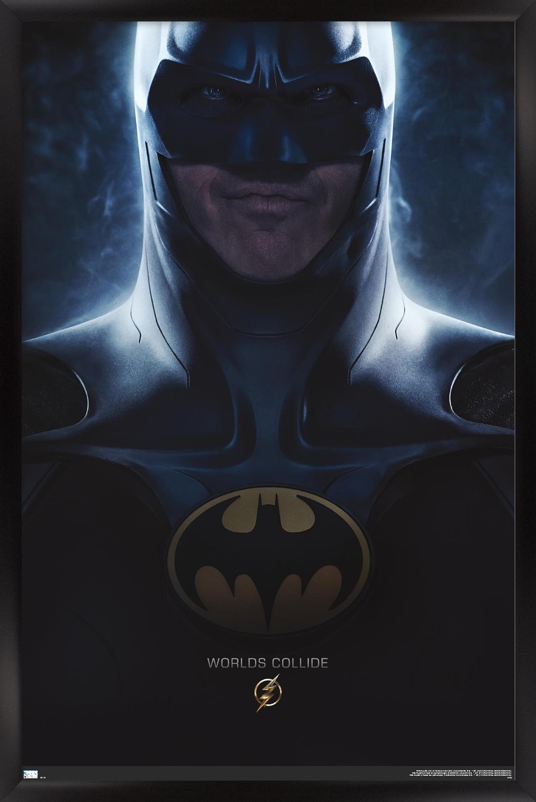 DC Comics Movie The Flash - Batman One Sheet Wall Poster, 14.725" x 22.375" Framed