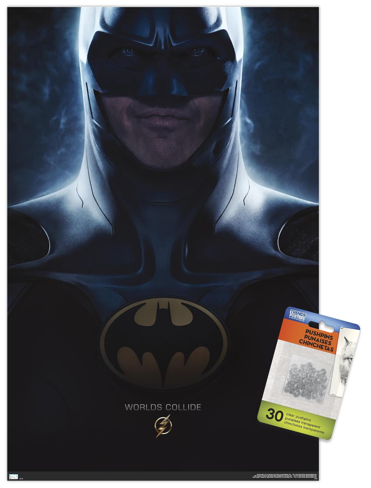 DC Comics Movie The Flash - Batman One Sheet Wall Poster with Push Pins, 14.725" x 22.375"