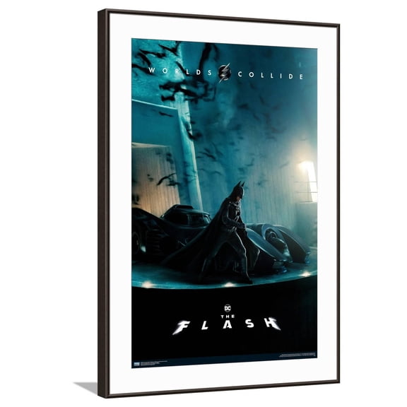 DC Comics Movie The Flash - Batman and Batmobile One Sheet Canvas Wall Poster, 22.375" x 34"