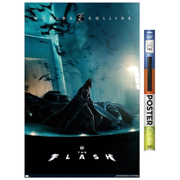 DC Comics Movie The Flash - Batman and Batmobile One Sheet Wall Poster, 22.375" x 34"