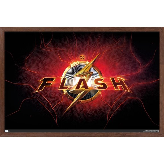 DC Comics Movie The Flash - Logo Wall Poster, 14.725" x 22.375" Framed