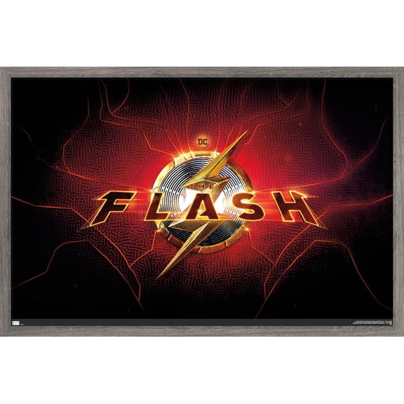 DC Comics Movie The Flash - Logo Wall Poster, 14.725" x 22.375" Framed