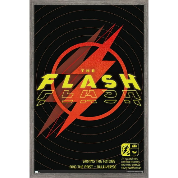 DC Comics Movie The Flash - Saving The Future & The Past Wall Poster, 14.725" x 22.375" Framed