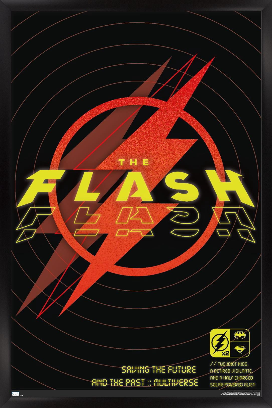 DC Comics Movie The Flash - Saving The Future & The Past Wall Poster, 22.375" x 34" Framed